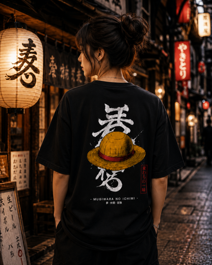 Mugiwara Oversized Tee - Noir - F