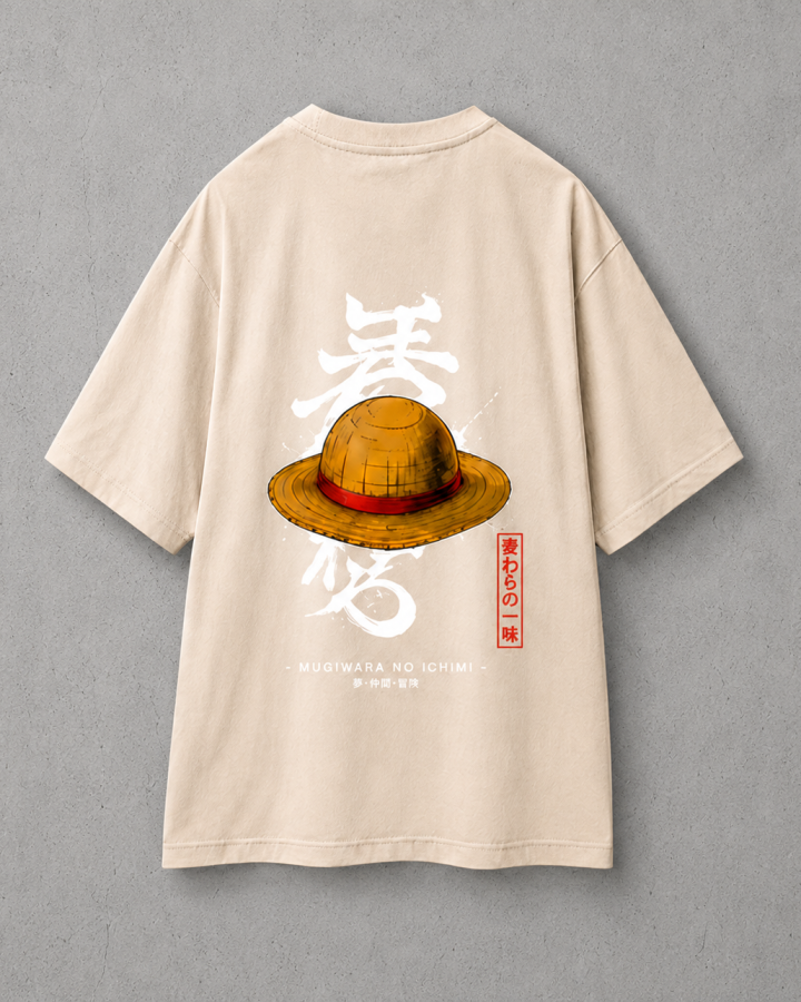 Mugiwara Oversized Tee  - Dark Beige