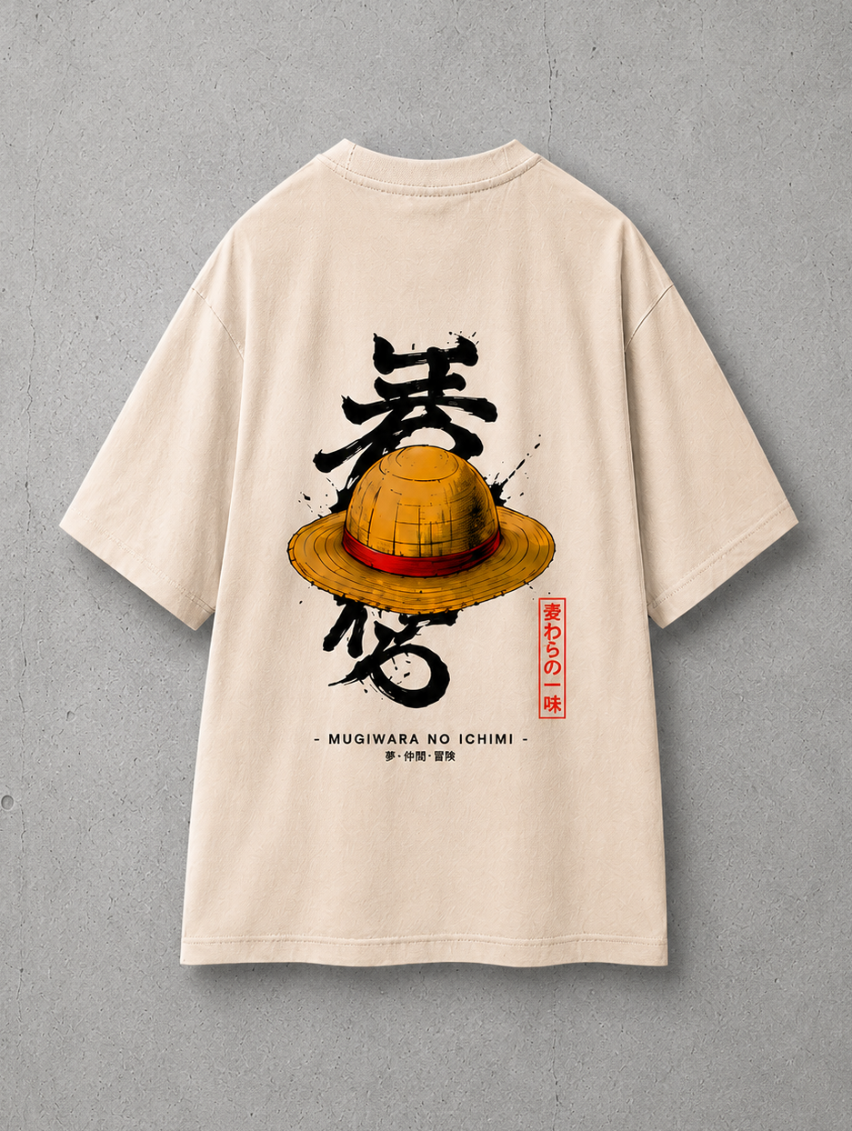 Mugiwara Oversized Tee - Light Beige