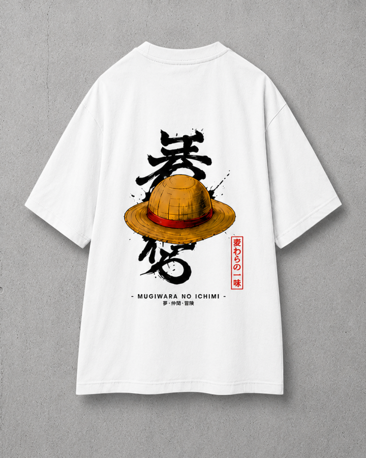 Mugiwara Oversized Tee - Blanc