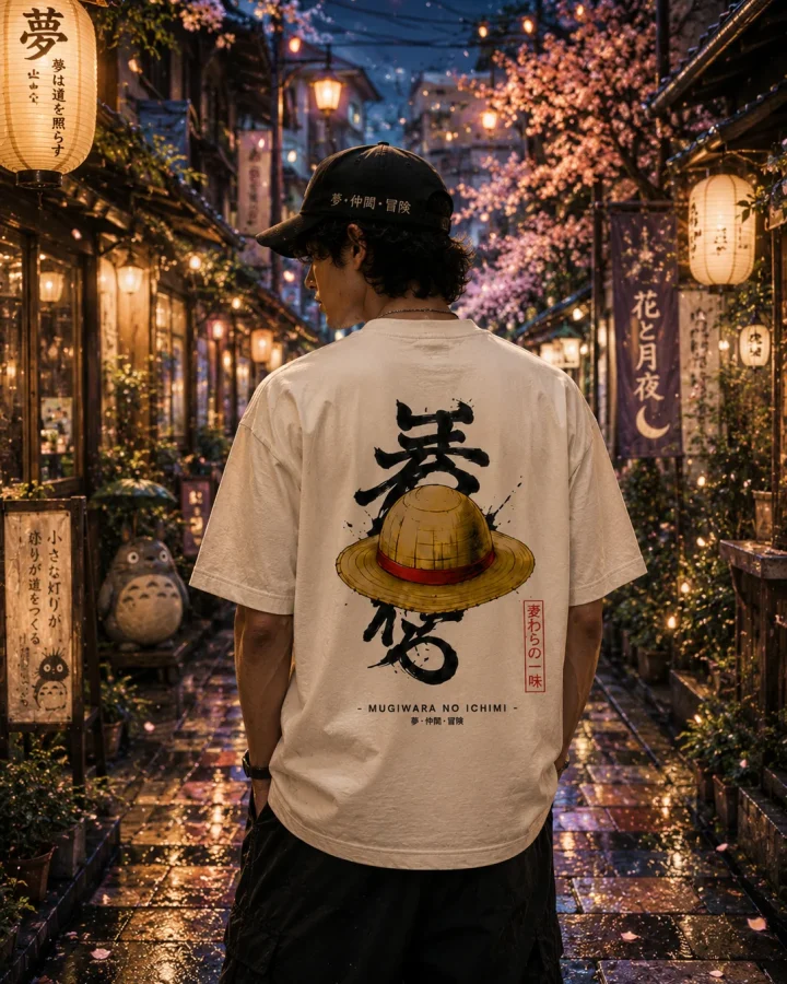 Mugiwara Oversized Tee - Dark Beige