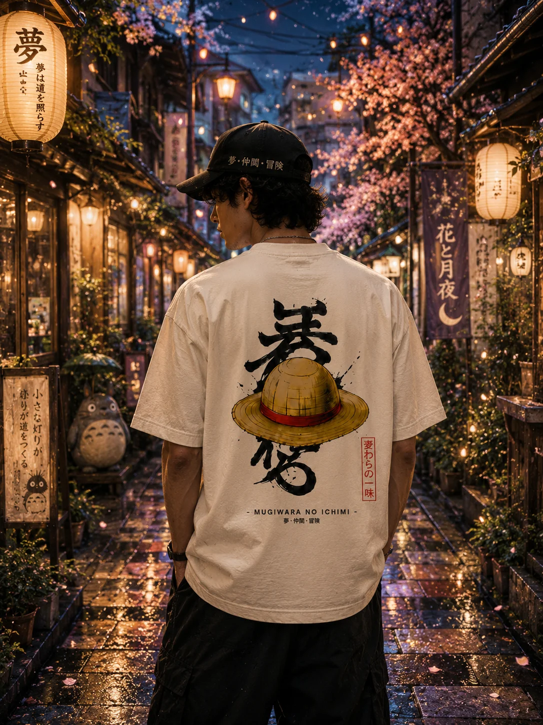 Mugiwara Oversized Tee - Dark Beige
